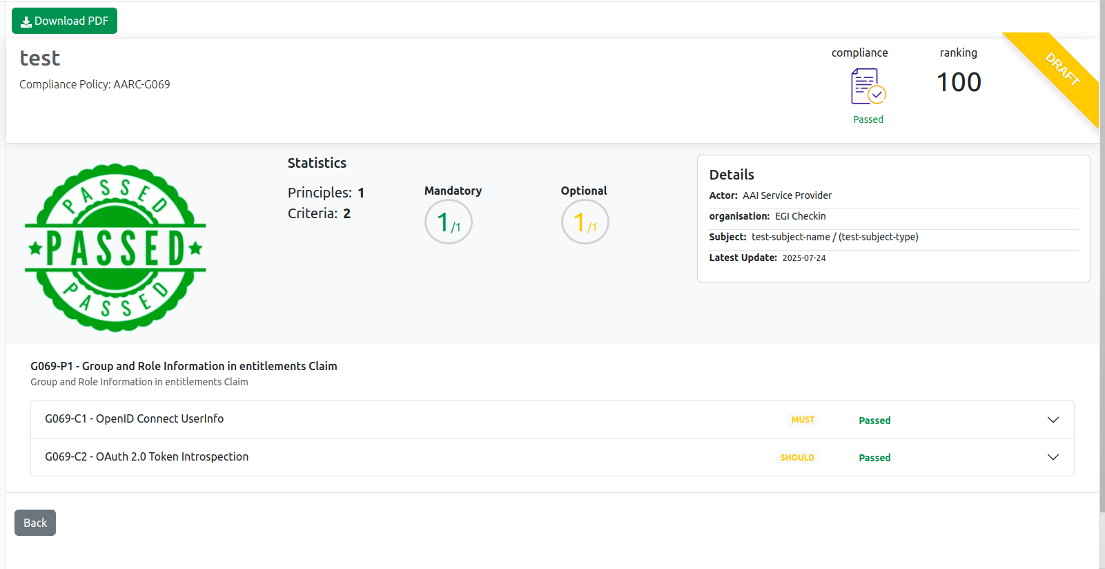 View Assessment Results