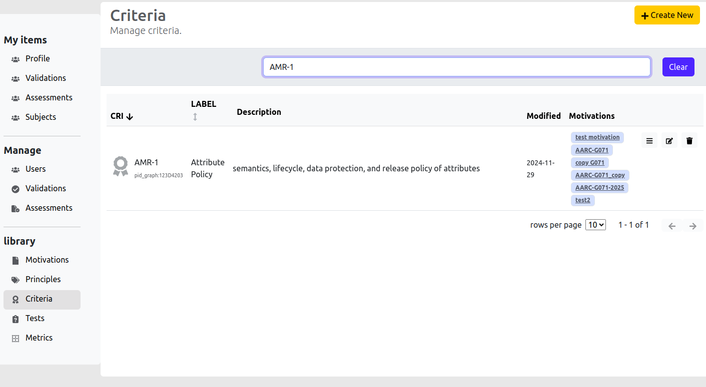 Search Criteria